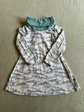 Briar & Boone Sage Green Midwinter Woodland Print Dress
